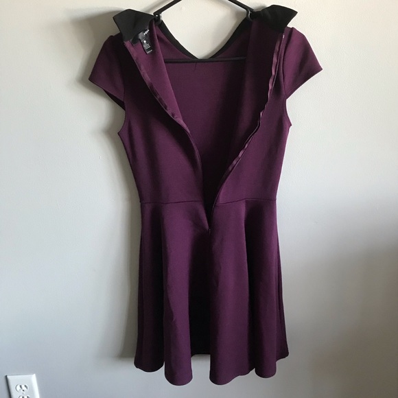 Aqua brand purple dress with Peter Pan collar - Picture 6 of 7